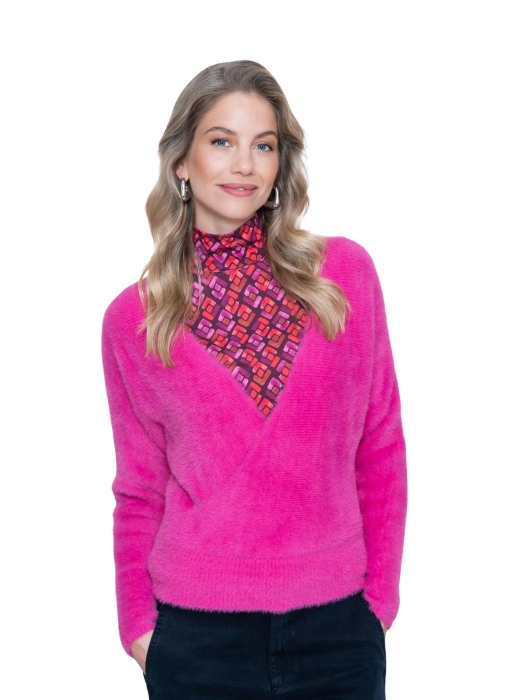 Geisha Cross over hairy top 000445 Fuchsia