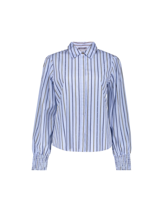 Geisha Blouse pinstripe rhinestones 000600 Light blue