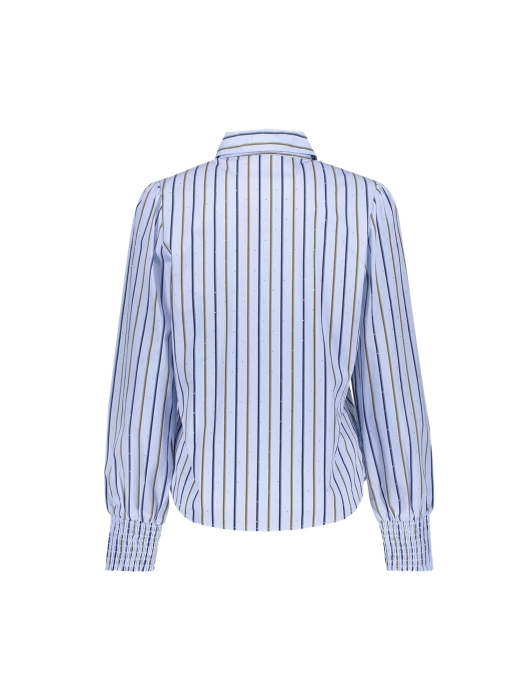 Geisha Blouse pinstripe rhinestones 000600 Light blue