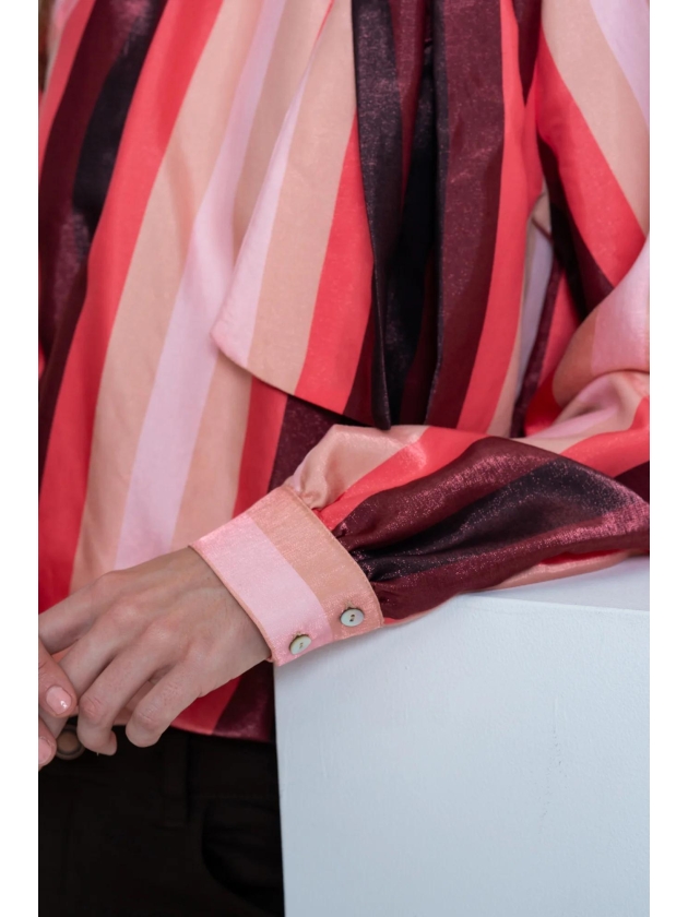 Geisha Blouse stripes 00420 Pink