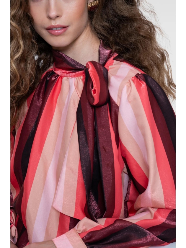 Geisha Blouse stripes 00420 Pink