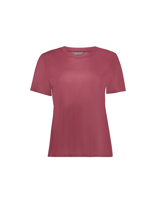 Geisha T-shirt round neck foil 000480 Burgundy