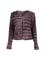Geisha Vest stripes hairy 000480 Burgundy