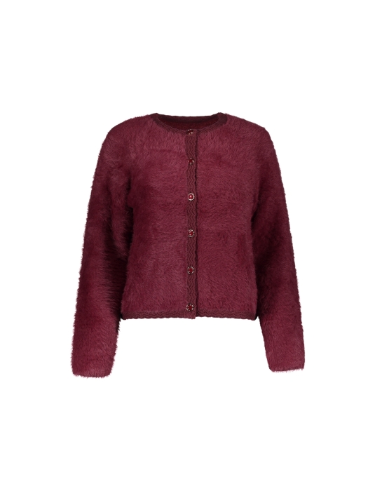 Geisha Cardigan hairy 000480 Burgundy