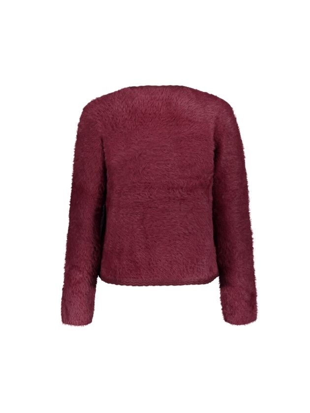 Geisha Cardigan hairy 000480 Burgundy