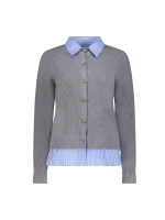 Geisha Cadigan with stripe 00900 Grey mel
