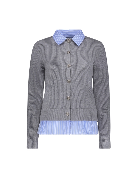 Geisha Cadigan with stripe 00900 Grey mel