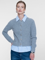 Geisha Cadigan with stripe 00900 Grey mel