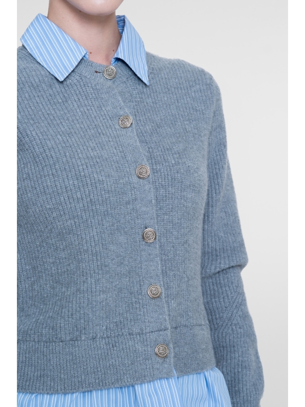 Geisha Cadigan with stripe 00900 Grey mel