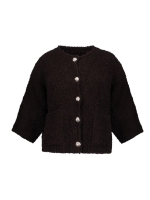 Geisha Vest boucle short sleeves 000785 Dark brown
