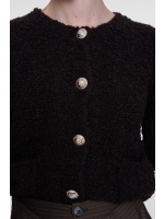 Geisha Vest boucle short sleeves 000785 Dark brown