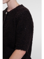 Geisha Vest boucle short sleeves 000785 Dark brown