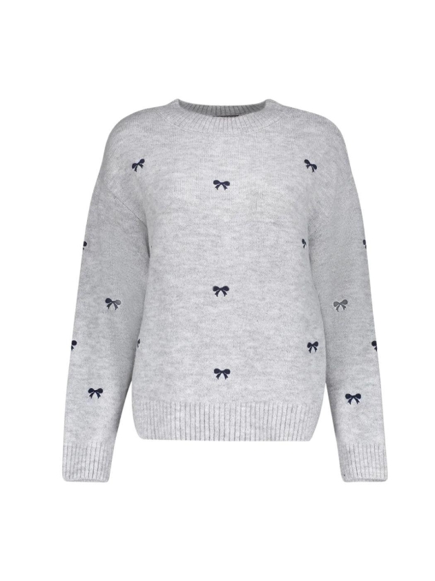Geisha Pullover embro bowtie 000925 Grey