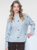Geisha Pullover embro bowtie 000925 Grey