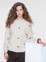 Geisha Pullover embro bowtie 000720 Sand