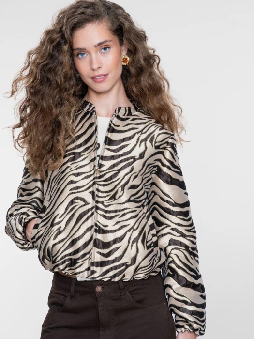 Geisha Jacket jacquard zebra 000775 Brown