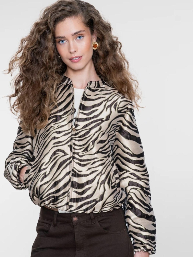 Geisha Jacket jacquard zebra 000775 Brown