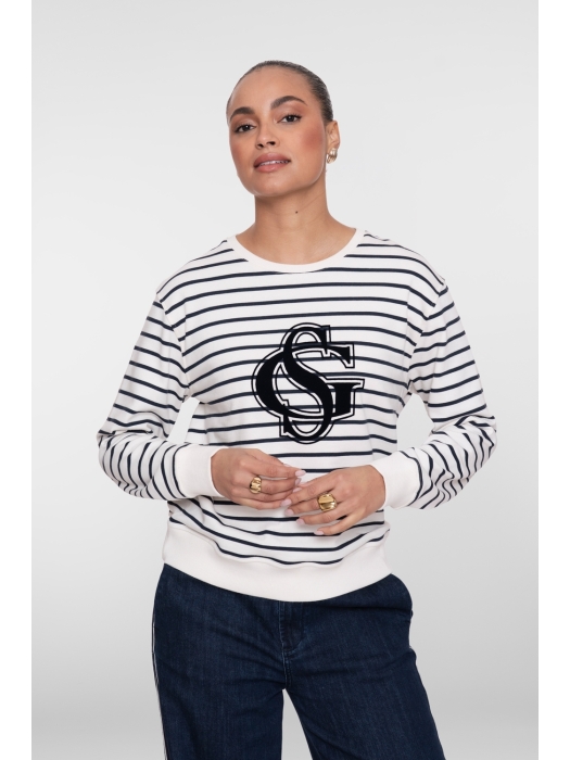 Geisha Sweat striped 675 Navy