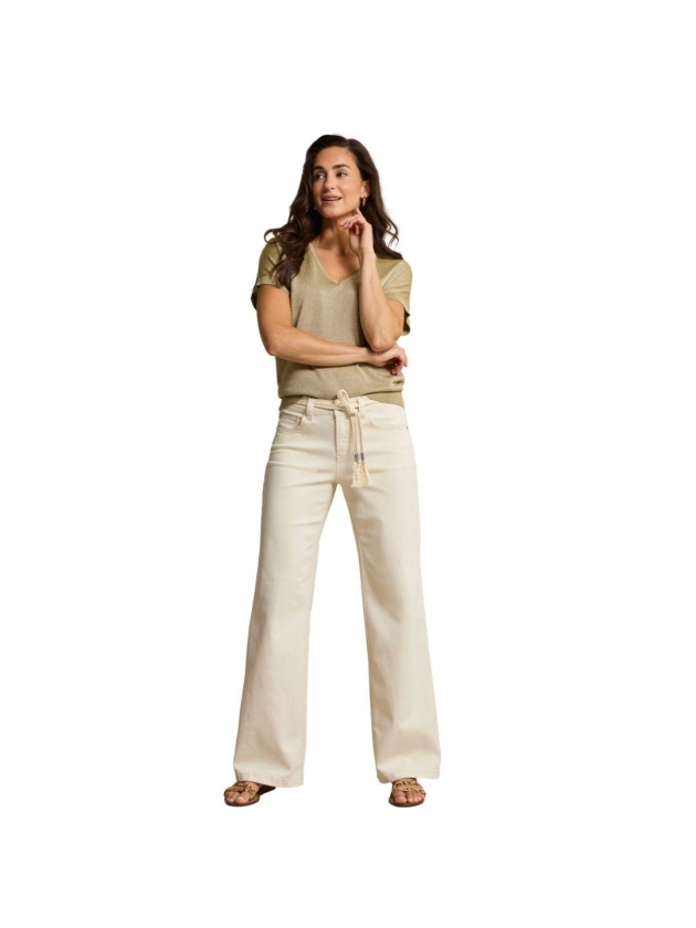 Red Button De Colette & Belt Ecru is een wide 71 Ecru