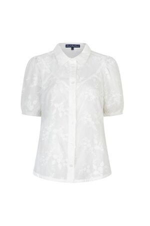 Red Button De Victoria 3D Flower is een blouse 51 White