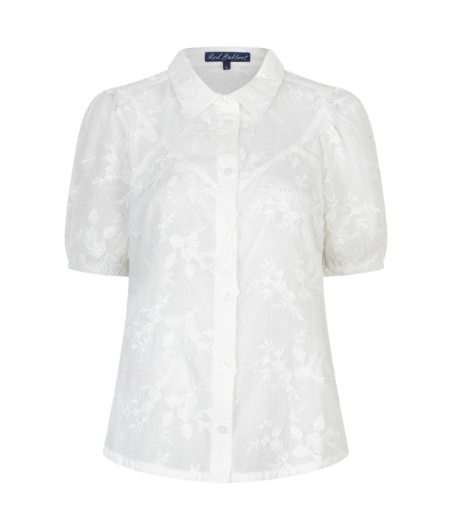 Red Button De Victoria 3D Flower is een blouse 51 White