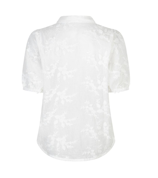 Red Button De Victoria 3D Flower is een blouse 51 White