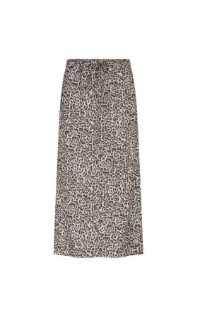 Red Button Indie Skirt Linen Leopard 99 Pebble