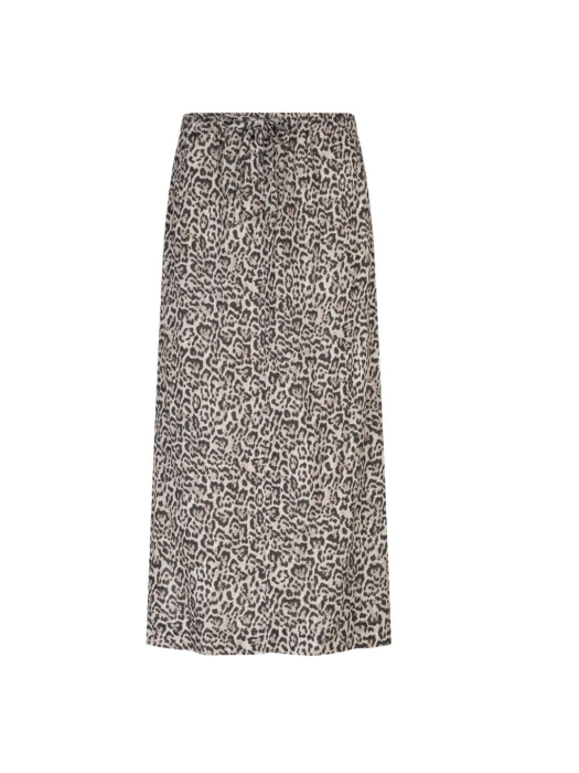 Red Button Indie Skirt Linen Leopard 99 Pebble