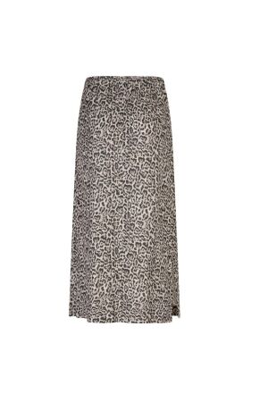 Red Button Indie Skirt Linen Leopard 99 Pebble