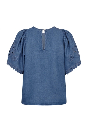 Co Couture TillyCC Emb SS blouse 552 Denim blue