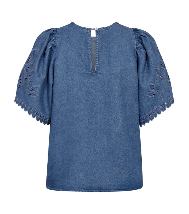 Co Couture TillyCC Emb SS blouse 552 Denim blue