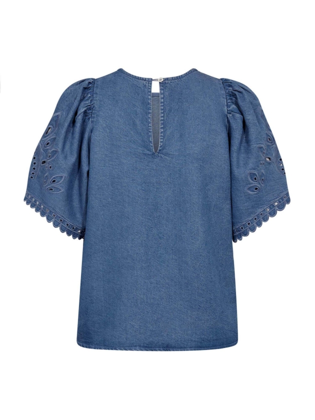 Co Couture TillyCC Emb SS blouse 552 Denim blue