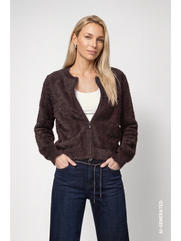 Monari Strickjacke 567 Black coffee