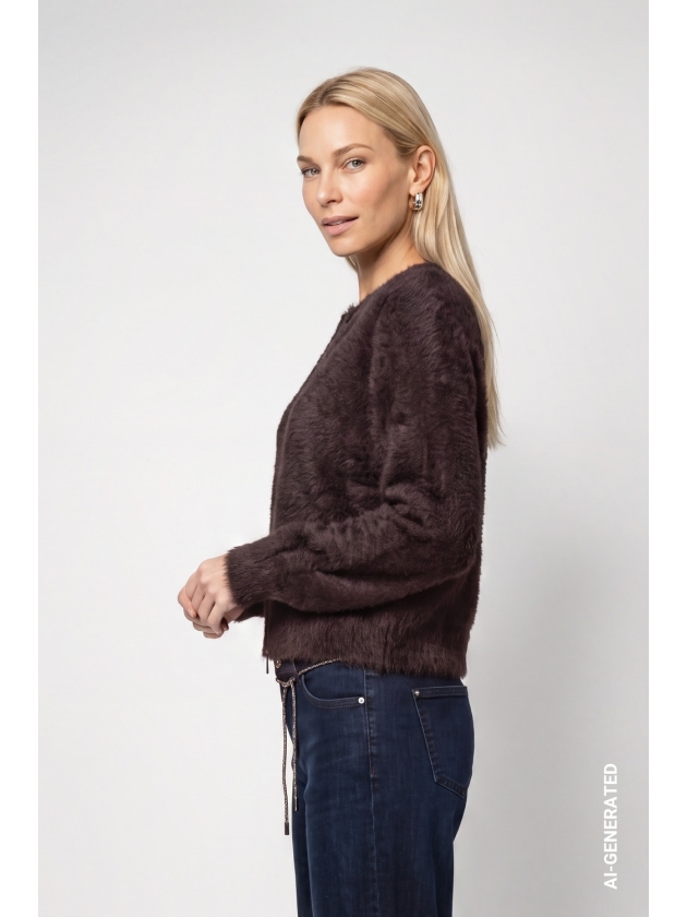 Monari Strickjacke 567 Black coffee