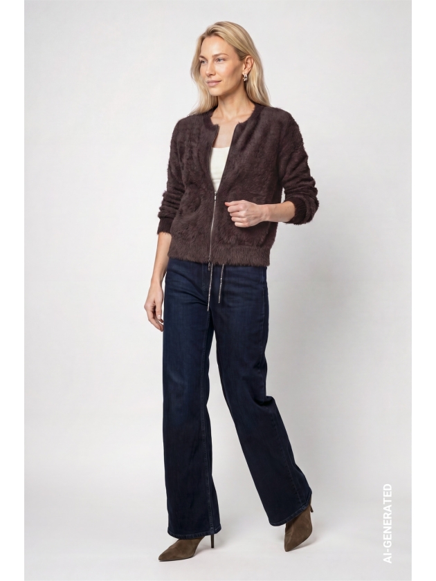 Monari Strickjacke 567 Black coffee
