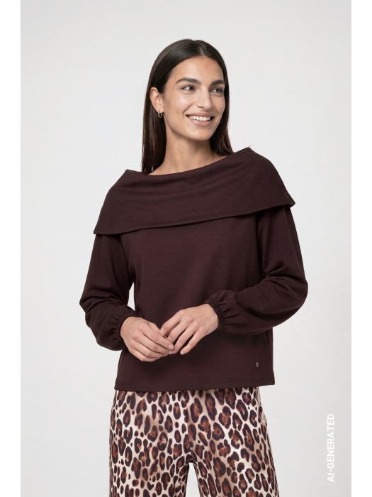 Monari Sweatshirt 567 Black coffee