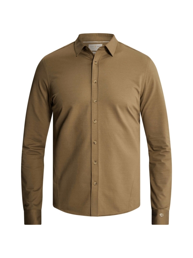 Cast Iron Long sleeve shirt Twill Jersey 8026 Walnut