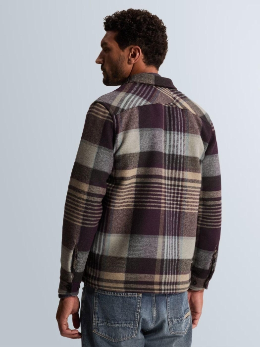Cast Iron Long sleeve shirt Wool blend check 4163 nightshade
