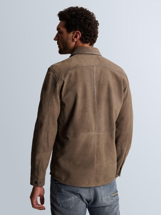 Cast Iron Long sleeve shirt Suede 8026 Walnut