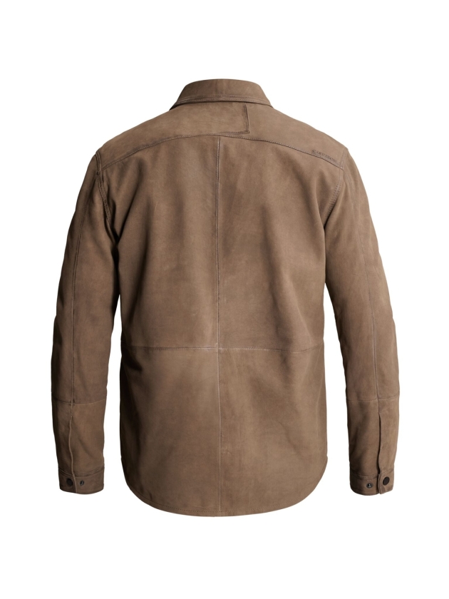 Cast Iron Long sleeve shirt Suede 8026 Walnut