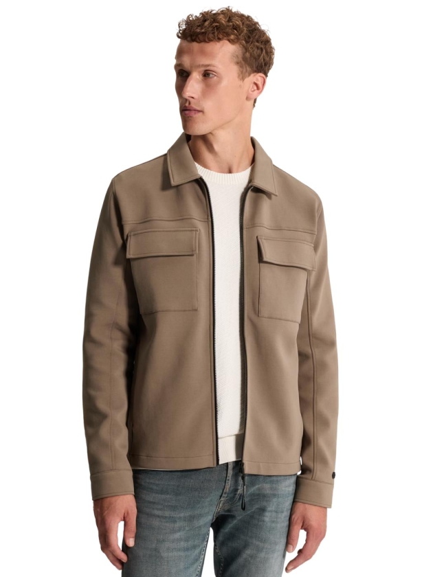 Cast Iron Zip jacket regular fit interlock 8026 Walnut