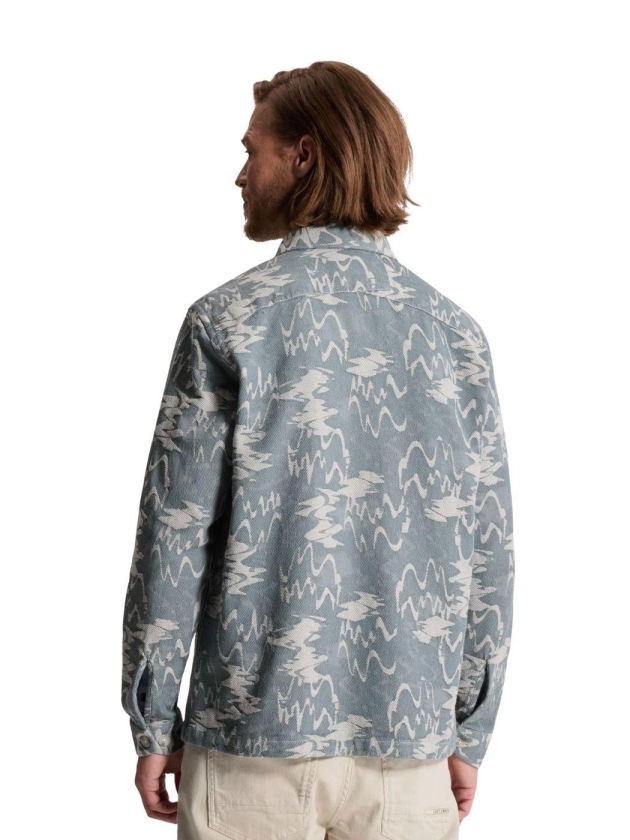Cast Iron Long sleeve shirt Jacquard 2 tone 5146 Blue mirage