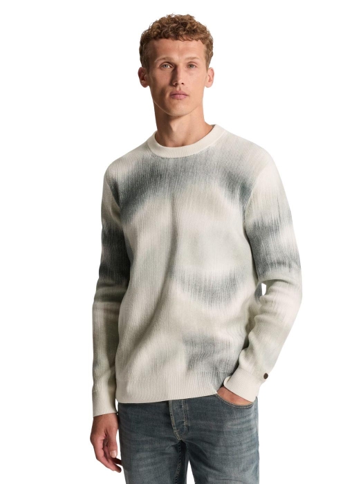 Cast Iron Crewneck regular fit cotton blend 7555 White down