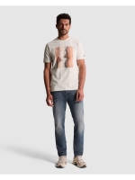 Cast Iron Short sleeve r-neck regular fit pe 7555 White down