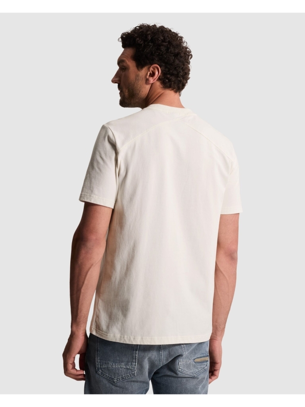 Cast Iron Short sleeve r-neck regular fit pe 7555 White down
