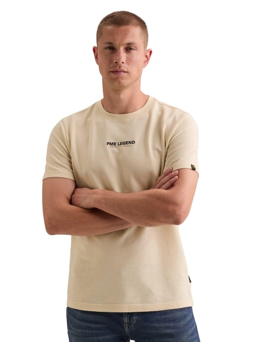 PME Legend Short sleeve r-neck flat waffle je 7013 Bone white
