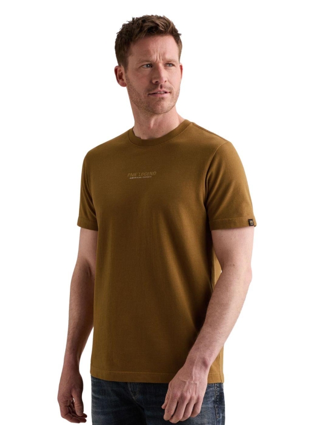 PME Legend Short sleeve r-neck flat waffle je 8187 Golden brown