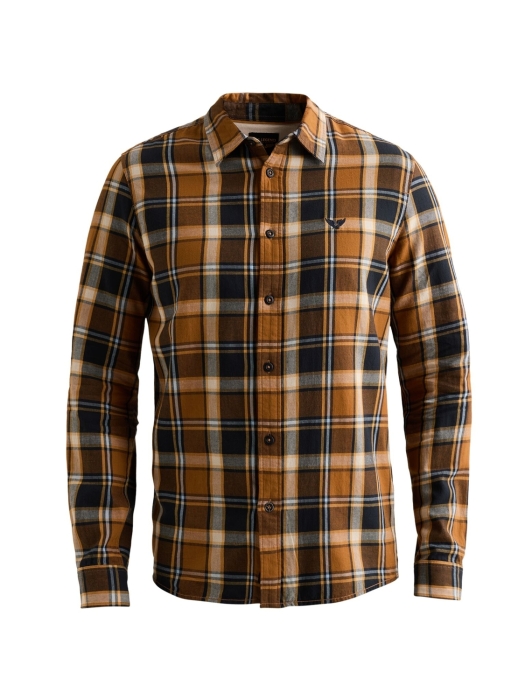 PME Legend Long sleeve shirt Check 8187 Golden brown