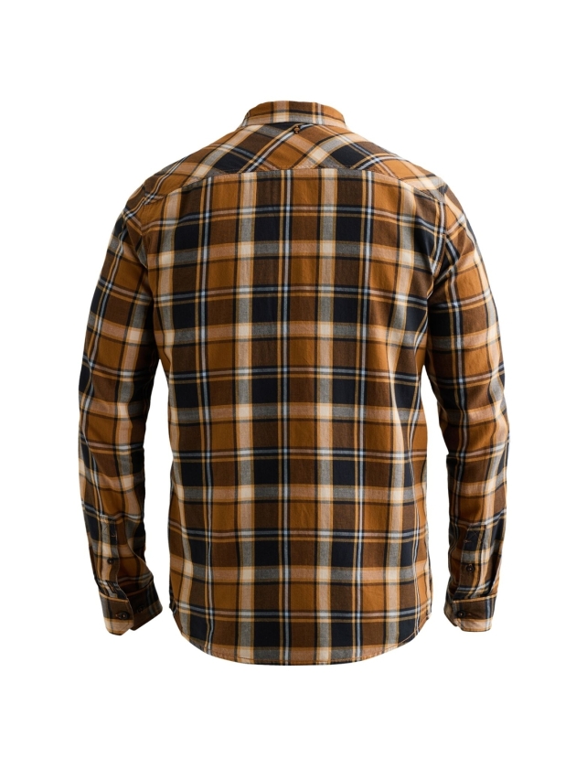 PME Legend Long sleeve shirt Check 8187 Golden brown
