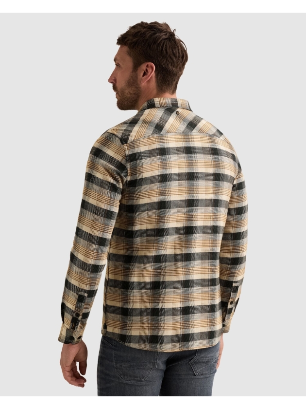 PME Legend Long sleeve shirt yarn dye check 8187 Golden brown